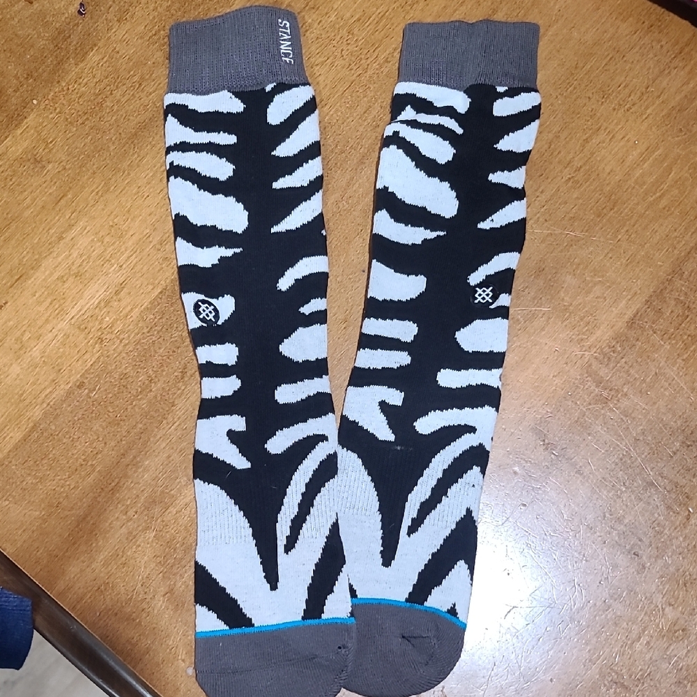 Stance Wild Stripes Black and White Socks